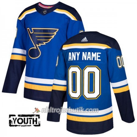Barn Ishockey St. Louis Blues Tröja med eget tryck Adidas 2017-2018 Blå Authentic